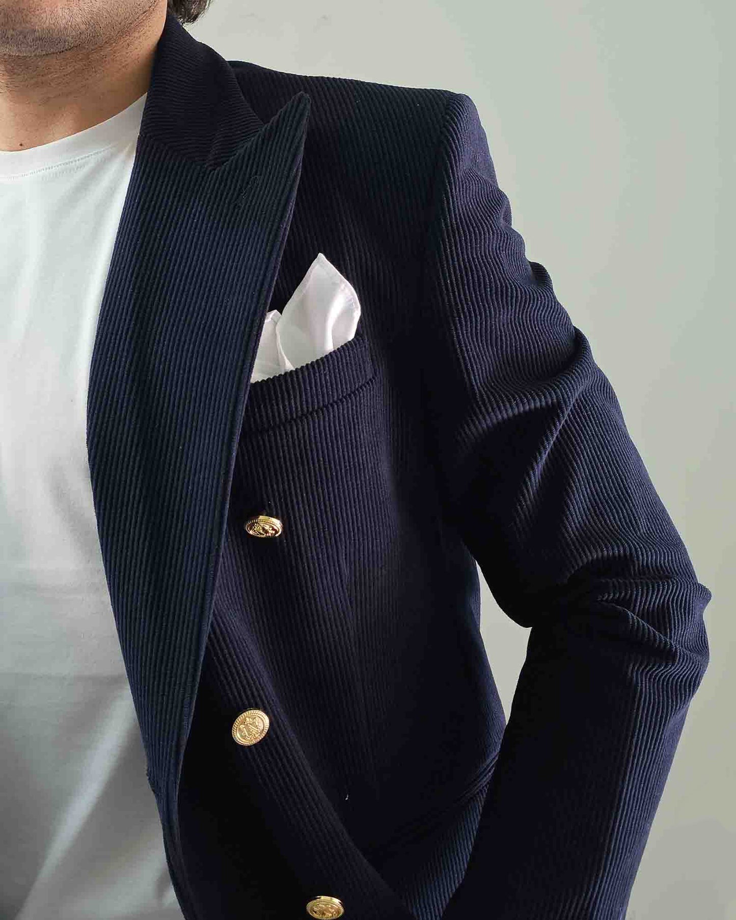 Blazer Uomo in velluto - Blu Navy