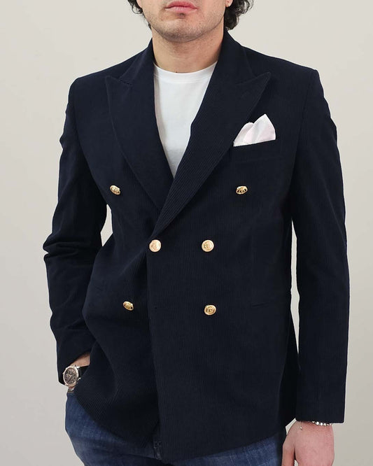 Blazer Uomo in velluto - Blu Navy